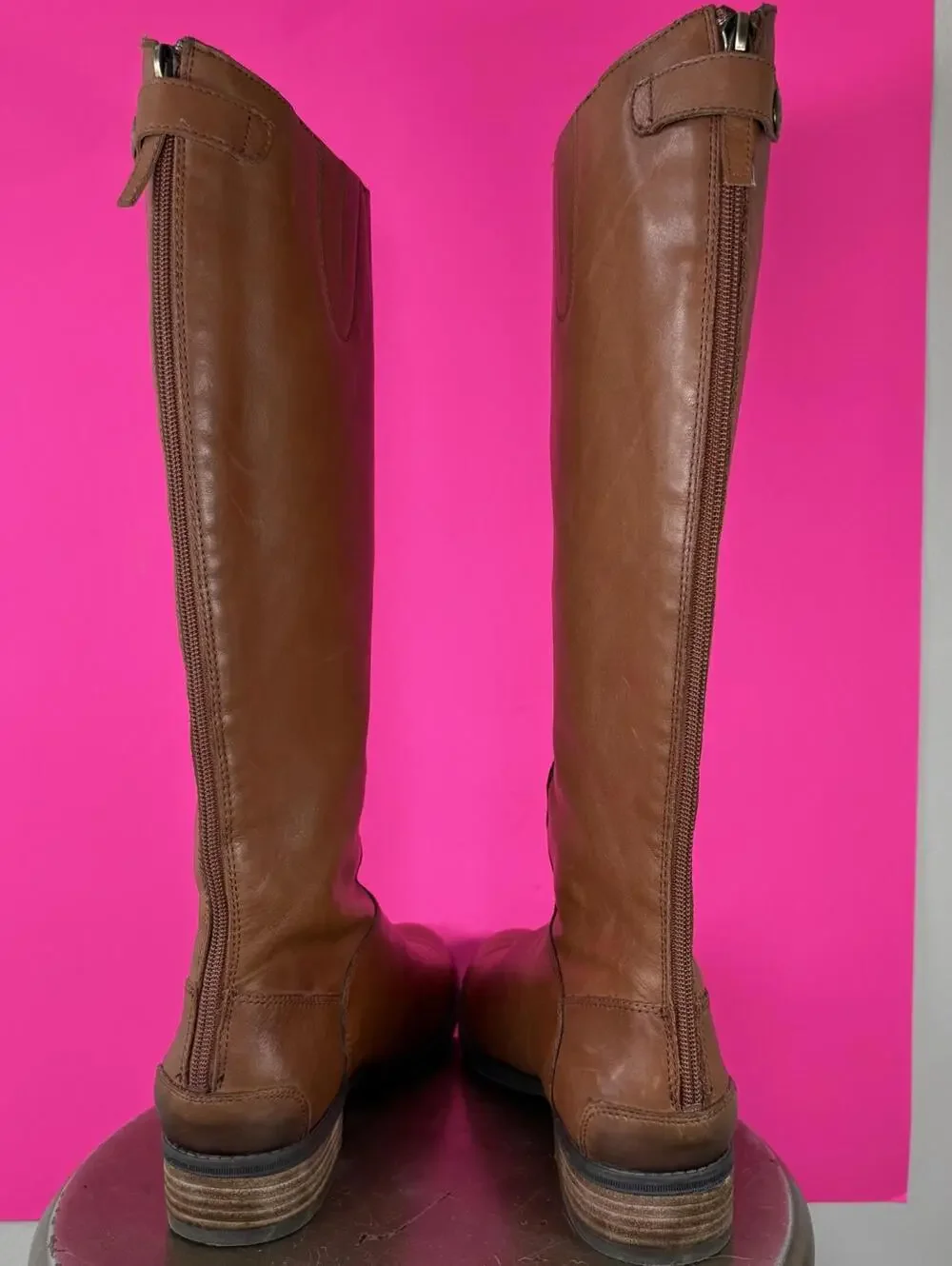 Sam Edelman Penny Whiskey Leather Knee High Riding Boot US 9.5 EU 39.5 UK 7